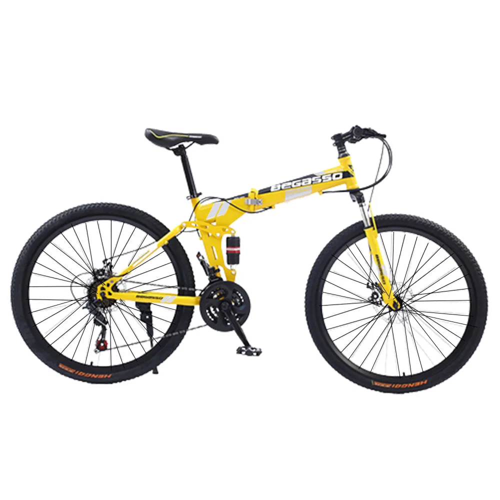 

Foldable Bicycle 26\24 Inches Bike Dual Disc Brake Spoke Wheel 21 Speed Mountainous Region Foot Pedal Pushbike