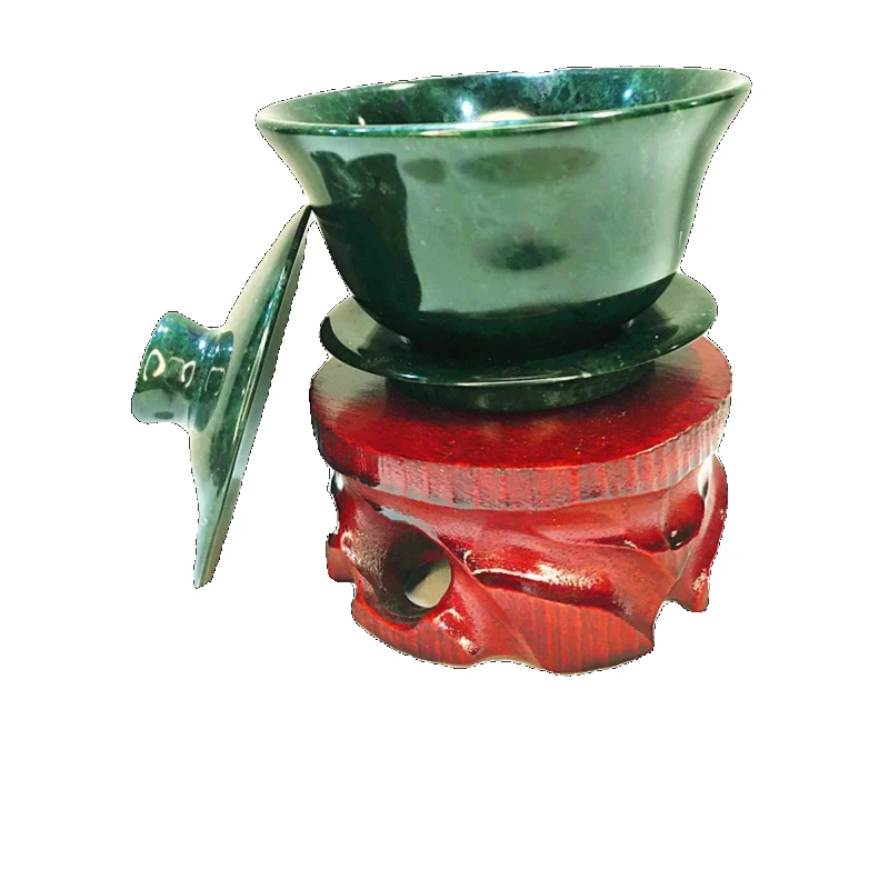 Yuanyang Нефритовая лекарственная чашка каменная Tureen San Cai Bei