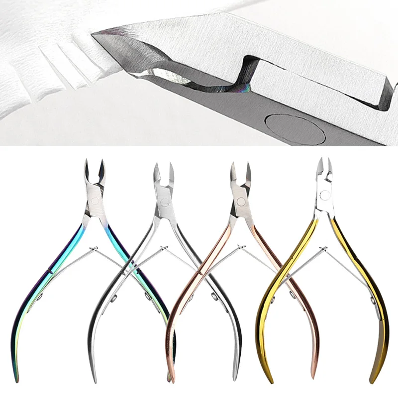 

Nail Cuticle Nipper Scissors Stainless Steel Rainbow Nail Clipper Dead Skin Remover Scissor Plier Pusher Pedicure Care Nail Tool