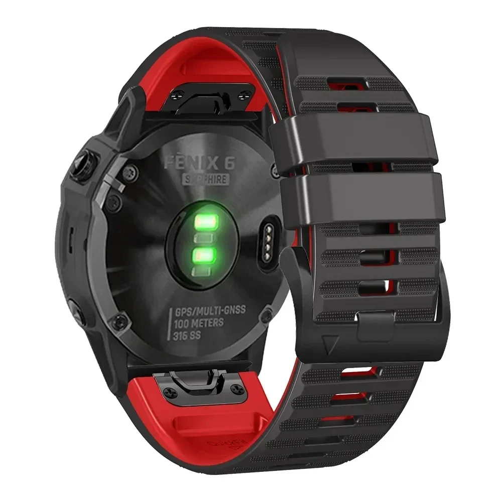 Силиконовый ремешок для часов Garmin Fenix 5 5X 6X 7 7X ProEpix ProMARQEnduro 2, дизайн с металлической пряжкой QuickFit (art.: 3920c69865e27) - 3920c69865e27