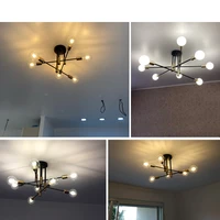 deyidn modern nordic black led chandelier 468 heads for dining room bedroom edison lamp indoor home lighting fixtures new