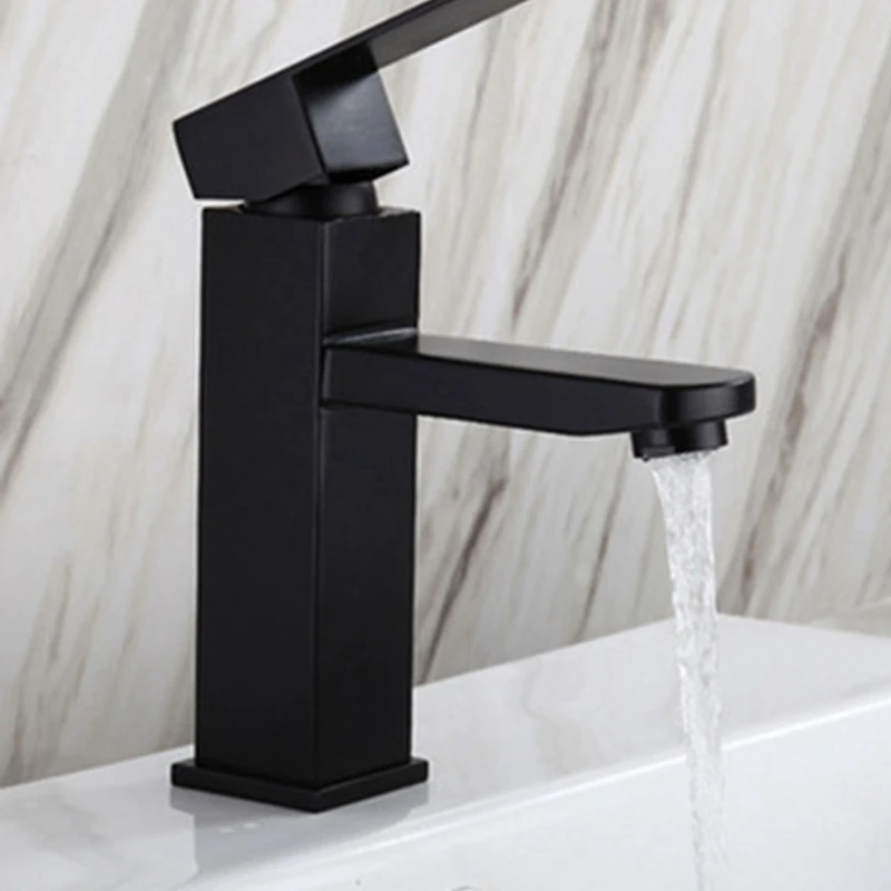 

Bathroom Sink Faucet, Hot And Cold Water Basin Faucet, Matte Black