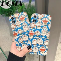 doraemon blue emo cat cartoon cute iphone 11 12 13 pro max 7 8 plus x xr xs case protective cover frosted silicone for women men