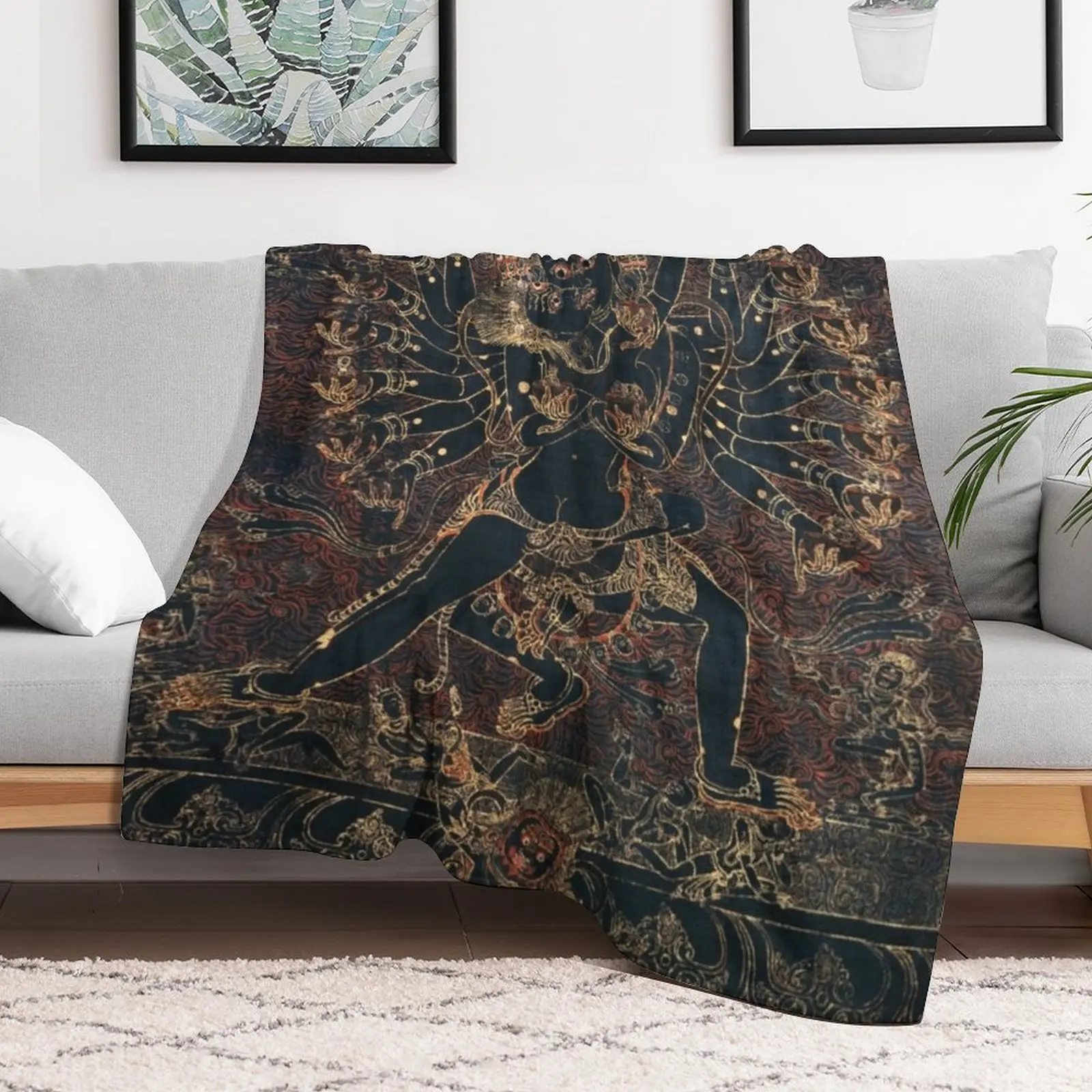 Шри Хевадре Демон Смерть Тханка Пледы Тетры Декоративные Одеяла Для Диванов