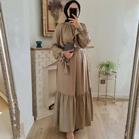 wepbel muslim dress dubai women islam abaya long sleeve high waist elegant middle east dress islamic clothing turkey caftan