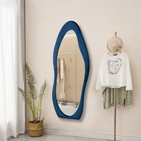 irregular mirror bathroom macrame decoration wavy dressing self adhesive mirror wall sticker cute deco chambre floor mirrors