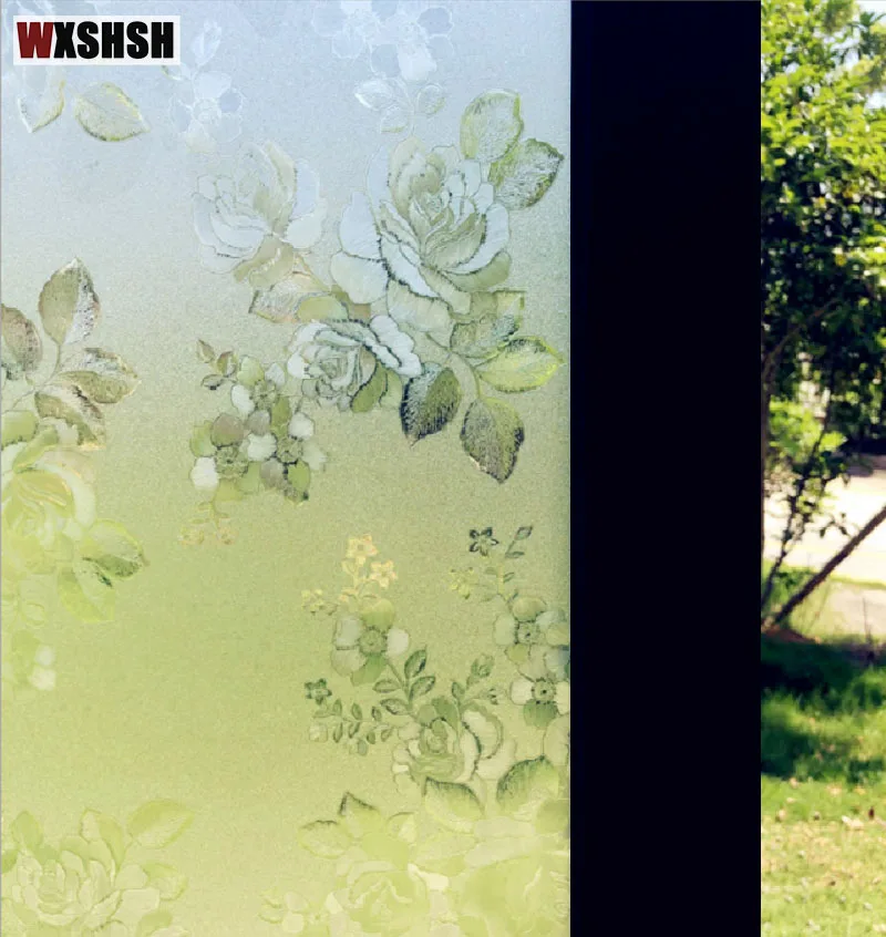 Стеклянная наклейка Электростатическая китайская Роза узор ПВХ домашний декор