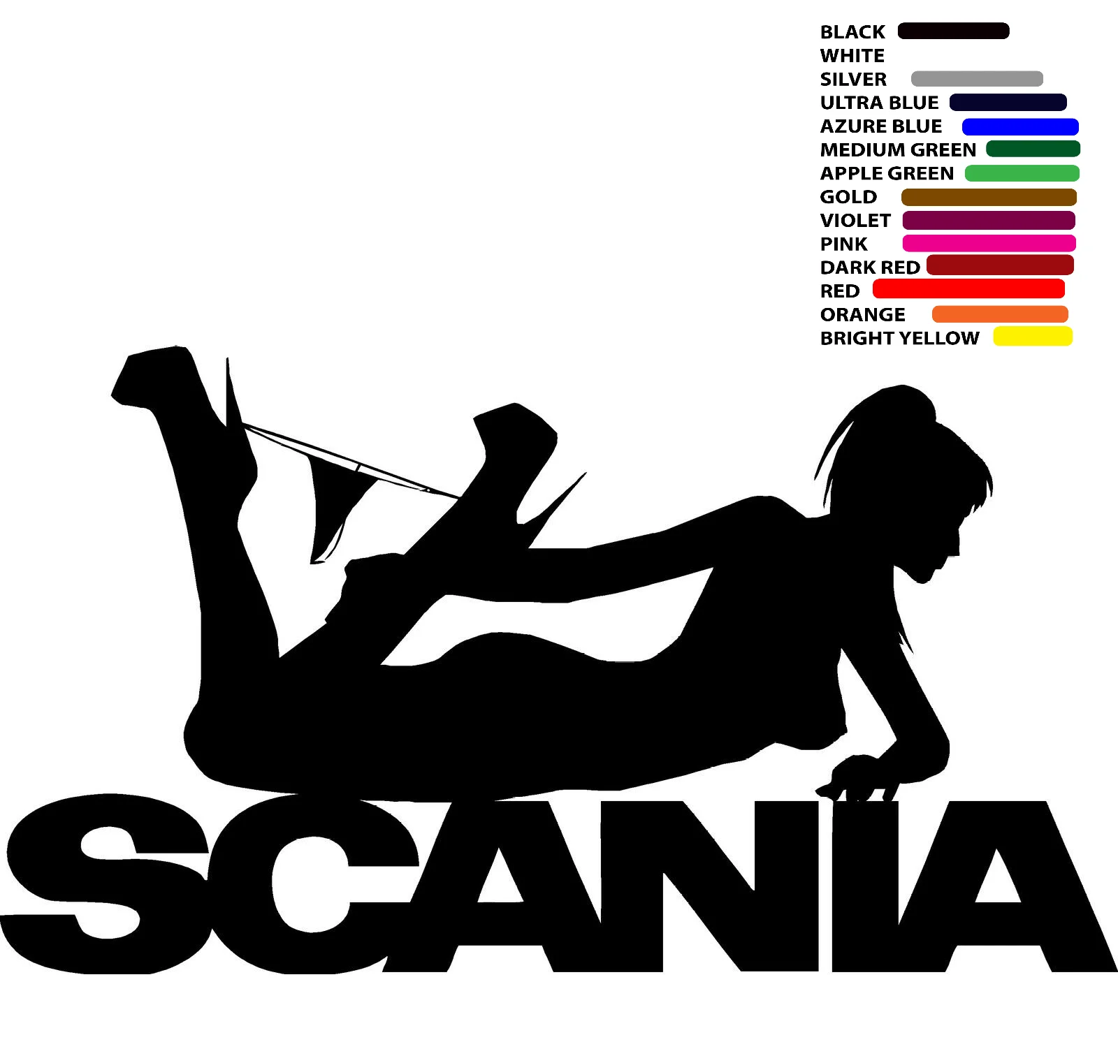 

For Scania Sexy Pose girl HGV Truck sticker decals for glass - bodywork decor
