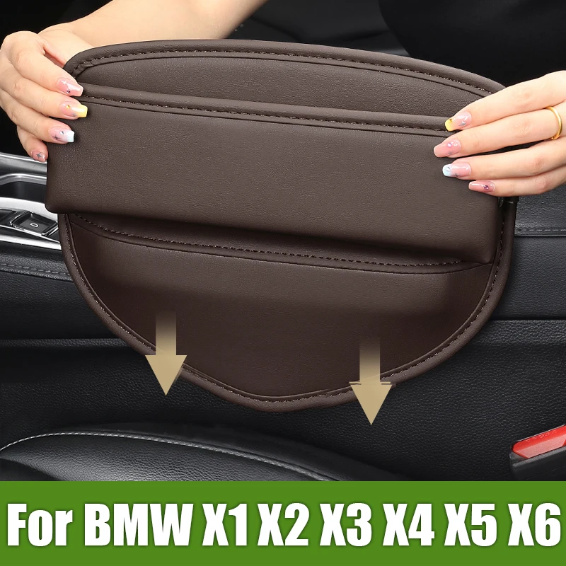 

For BMW X1 X2 X3 X4 X5 X6 F25 F26 F39 F48 F15 F16 E53 E70 E71 E83 E84 G01 G02 G05 G06 Car Seat Crevice Slot Storage Box Gap Bag