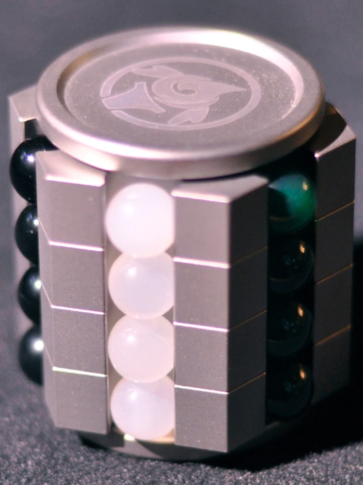 EDC Torch Fire Set Star Pavilion Fingertip Gyro Modular Cube Metal Black Technology Pressure Reduction Toy enlarge