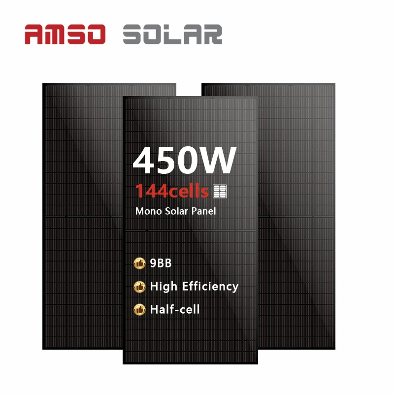 

Новая технология, полуэлементная монокристаллическая солнечная панель 9BB на 450 Вт для продажи