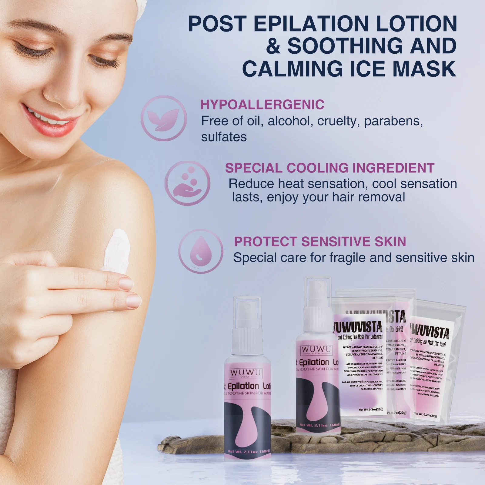 Набор для вощения WUWUVISTA удаления волос с твердым воском Восковая грелка расплава