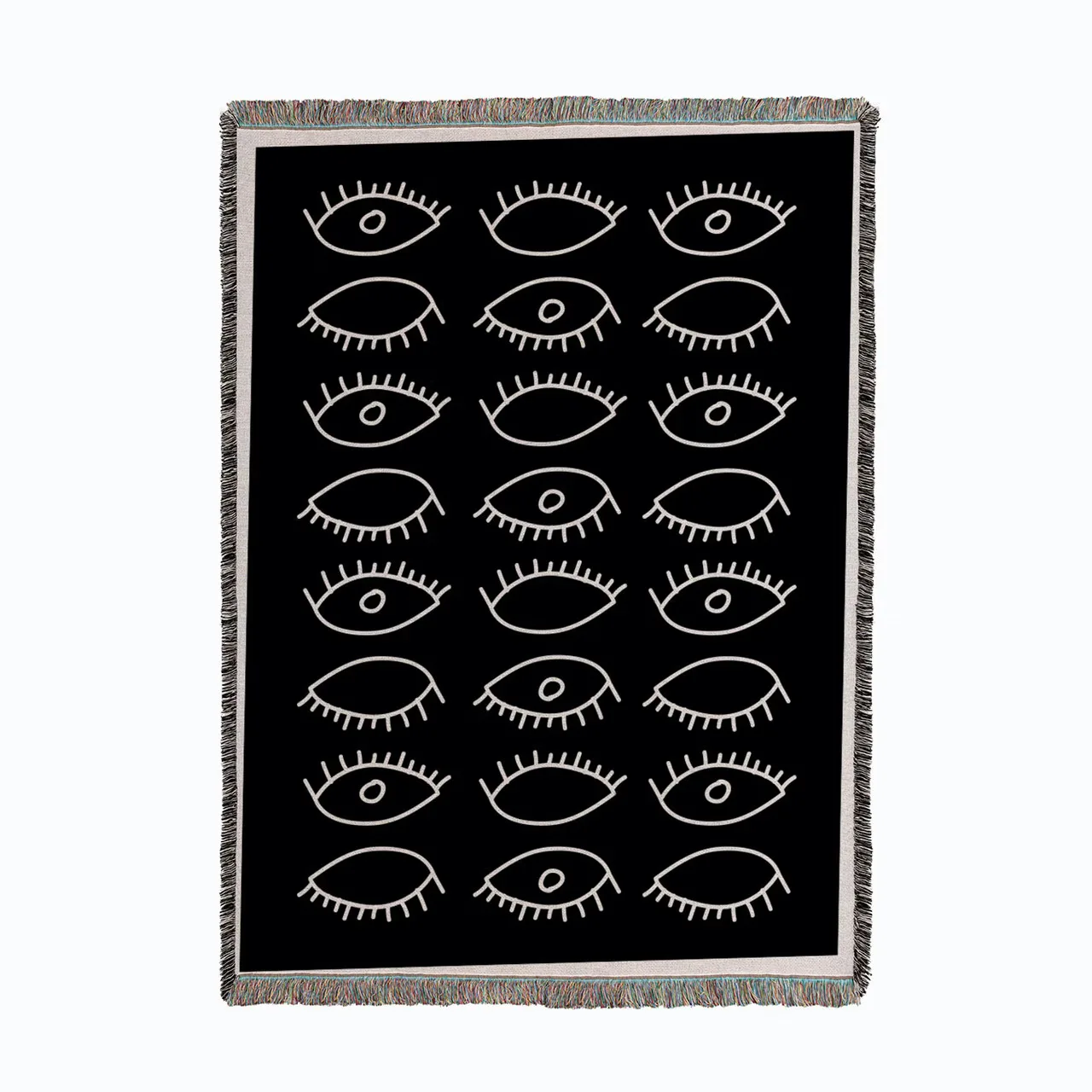 

Wacky Eyes Thread Blanket Sofa Blanket Black White Decorations Bed Cover Tapestry Mural Tablecloths Outdoor Camping Picnic Mat