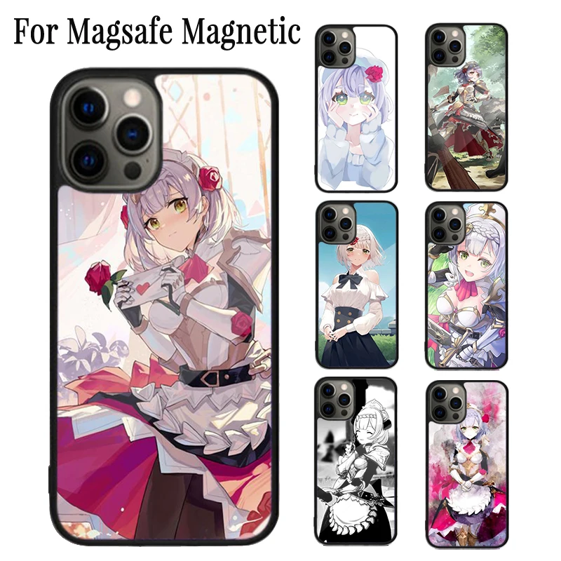 Noelle Genshin ударопрочный Магнитный чехол для телефона Coque iPhone 16 15 14 Plus 13 12 Mini 11 Pro Max