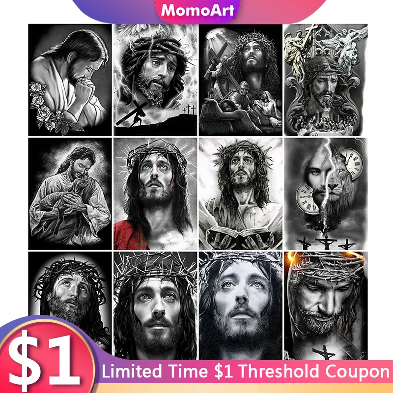 

MomoArt алмазная мозаика портрет рукоделие алмазная вышивка религия картина стразами Иисус христианство живопись искусство стены