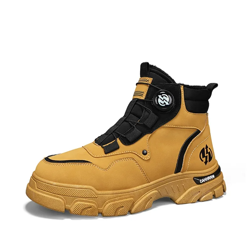 Мужские осенне-зимние новые туфли с высоким берцем универсальная повседневная