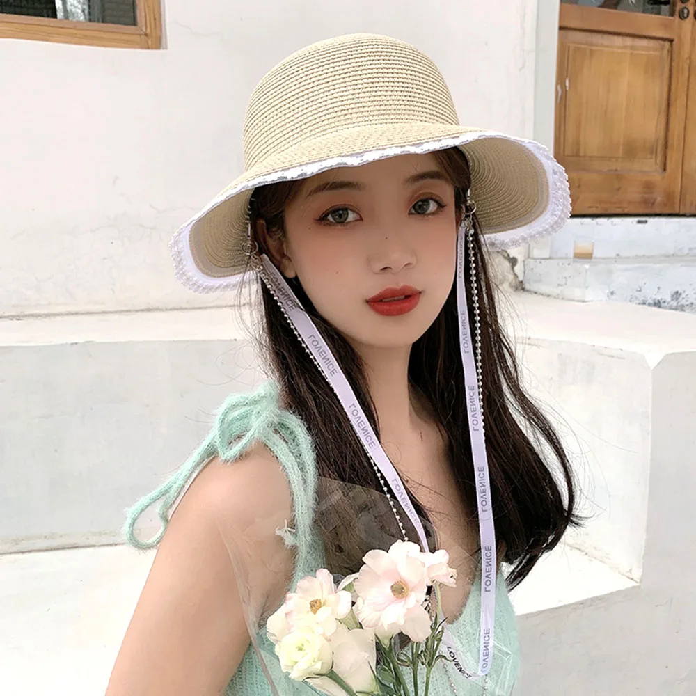 

Шляпа женская Соломенная, головной убор для гольфа, шапка от солнца, в стиле хип-хоп, летняя