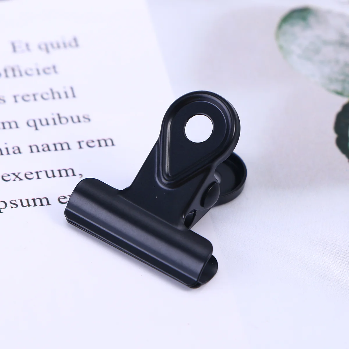 

20PCS Metal Hinge Clips Binder Clips Paper Clamp Copper Paper Clips - Black (20MM)