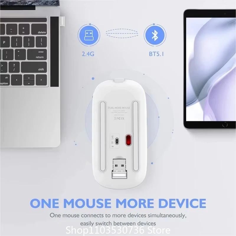 Для XIAOMI Bluetooth мышь перезаряжаемая двухрежимная регулируемая бесшумная