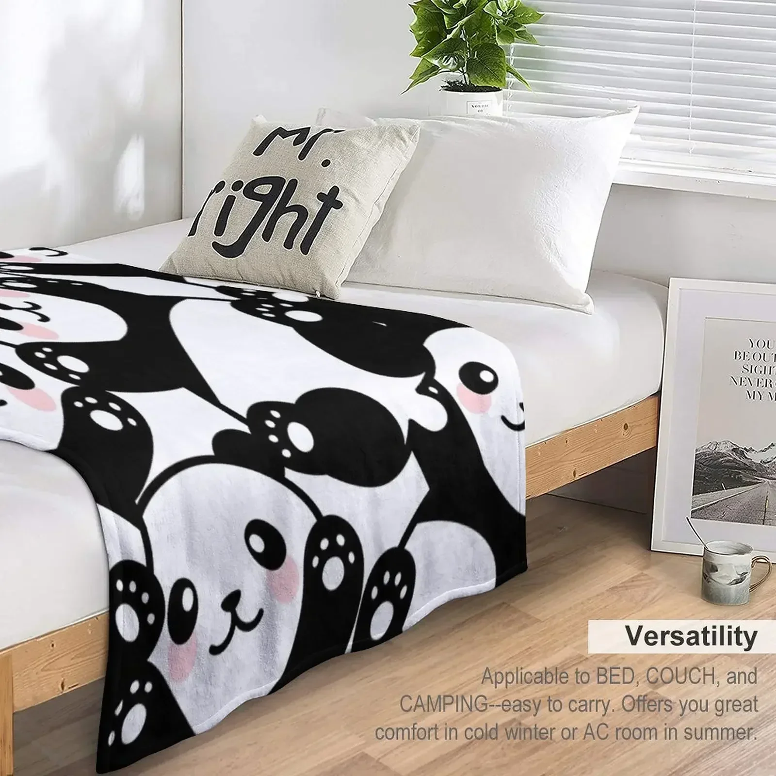 Одеяло с милым рисунком панды мягкие большие одеяла и движущиеся