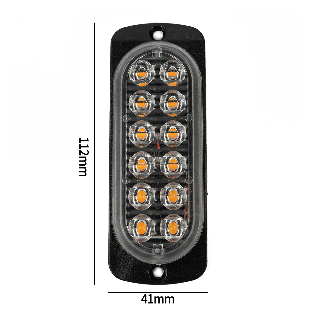 

1X LED Light DC 12-24V 36W Yellow Safety Urgent Always Bright Light Lamp 12LED Car Truck Warning Bulbs High Quality