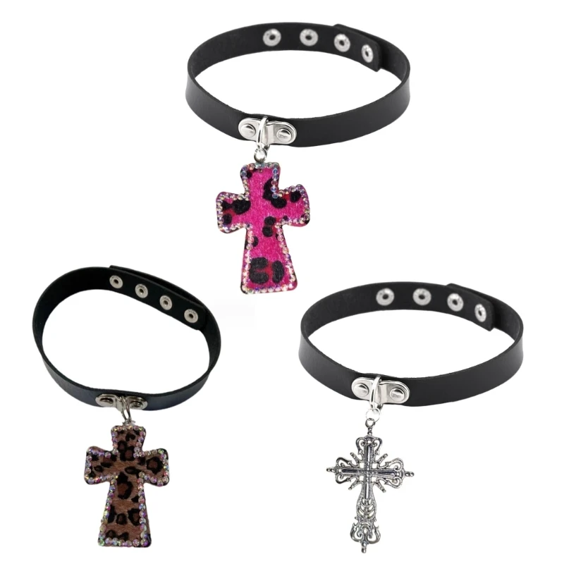 Сексуальное колье-чокер с крестом для женщин хип-хоп ожерелье бриллиантовым