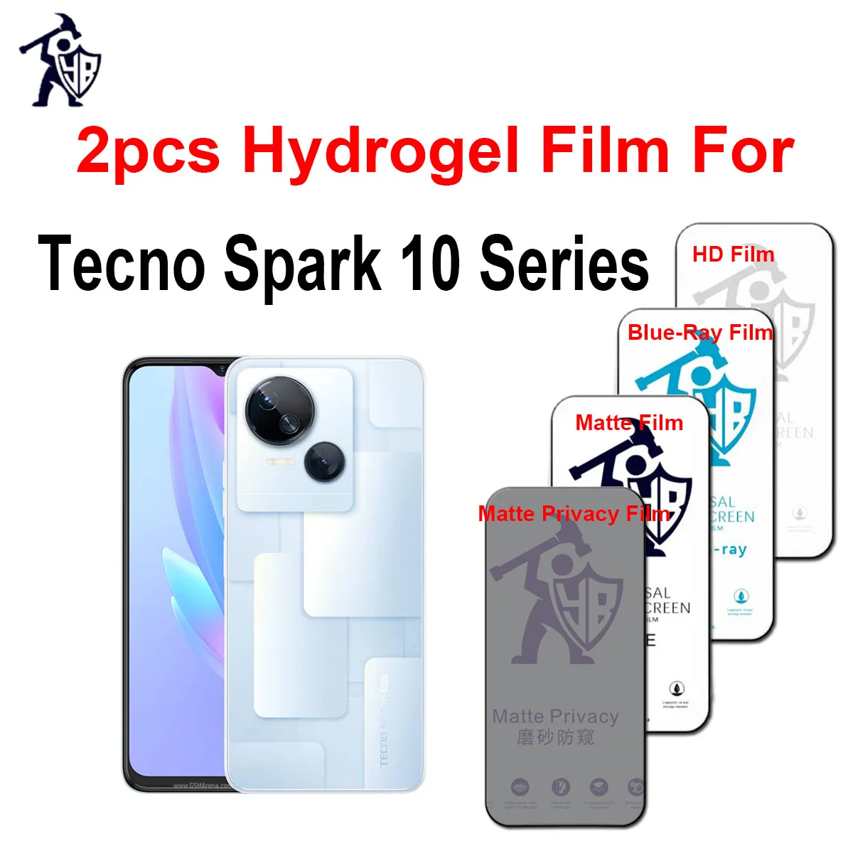 2 шт. матовая Гидрогелевая пленка для Tecno Spark 10 5G HD Защита экрана C