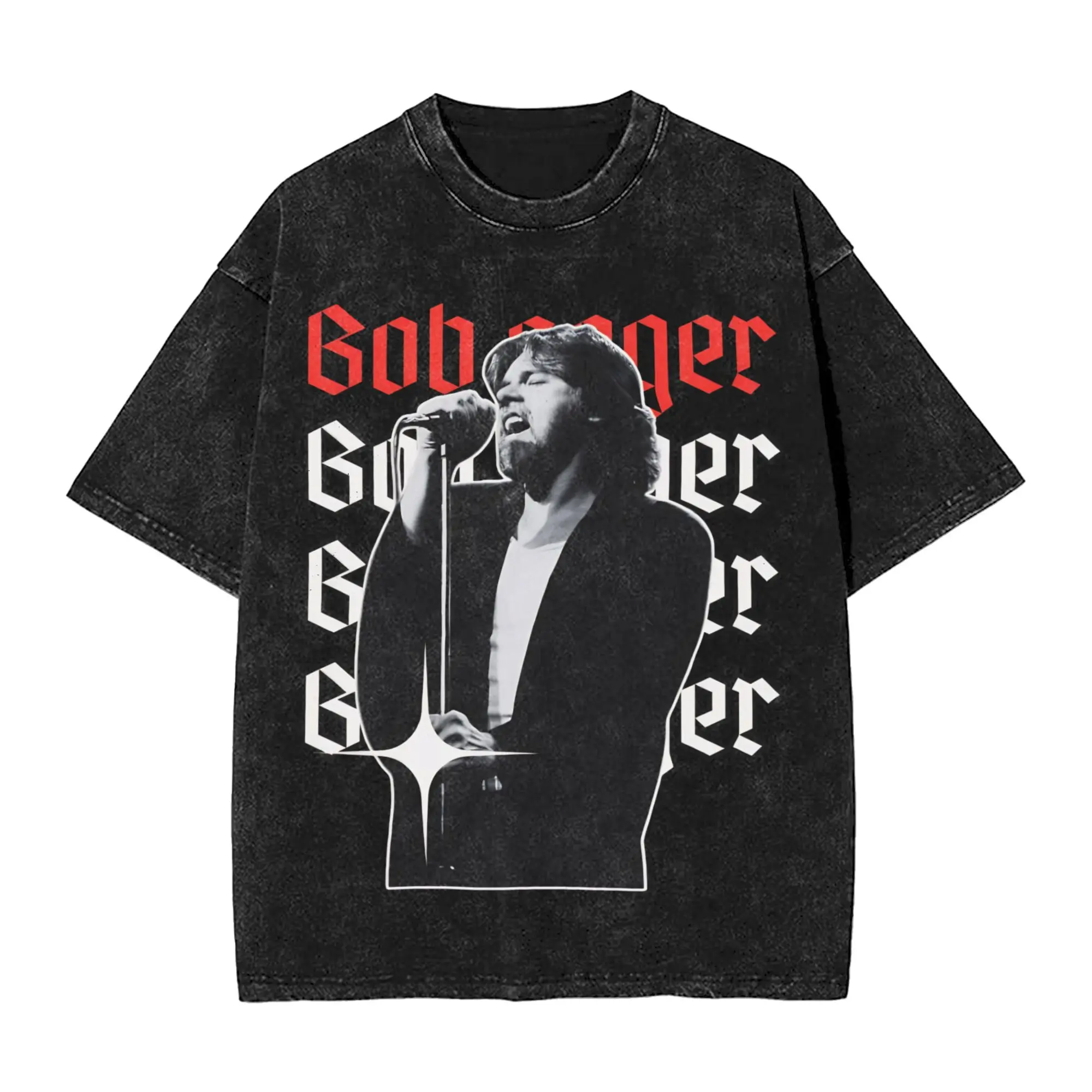 Фото Футболка Summer Bobs legend rock and Roll Segers Final Tour с эффектом потертости, в стиле Харадзюку, для мужчин и женщин. №2