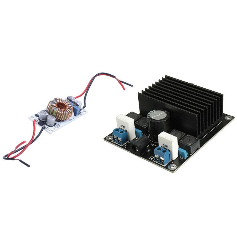

1 Pcs 250W DC/DC 8.5-48V To 12-50V Output Step-Up Module & 1 Pcs TDA7498 Class D Amp Subwoofer Assembled Board Module