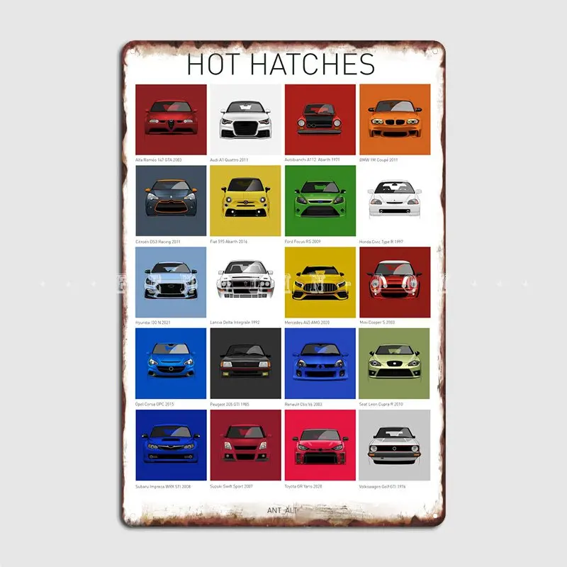 

Hot Hatches Metal Plaque Poster Club Party Custom Wall Decor Club Bar Tin Sign Poster