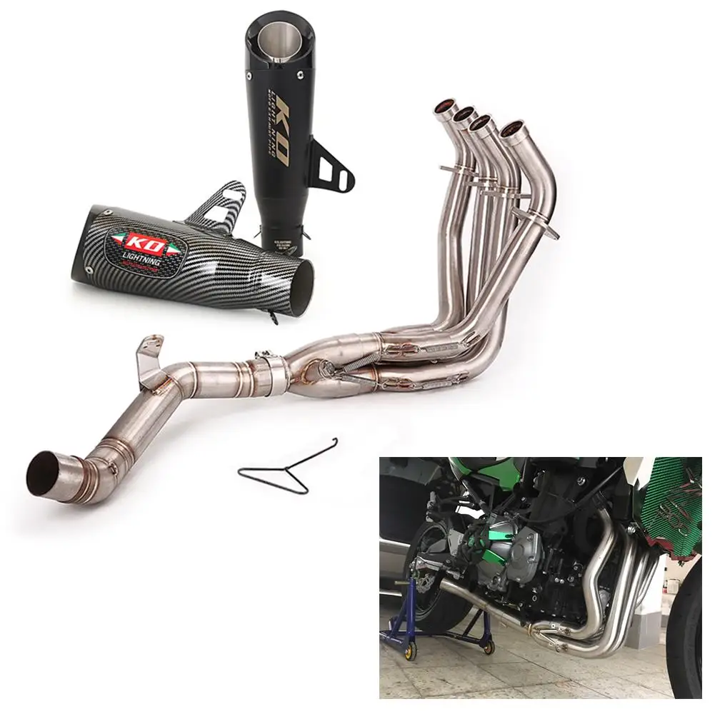 

51MM Exhaust System For Kawasaki Z900 E A2 17-19 Motorcycle Muffler Header Pipe Tail Escape Connect Tube Stainles Steel Slip On