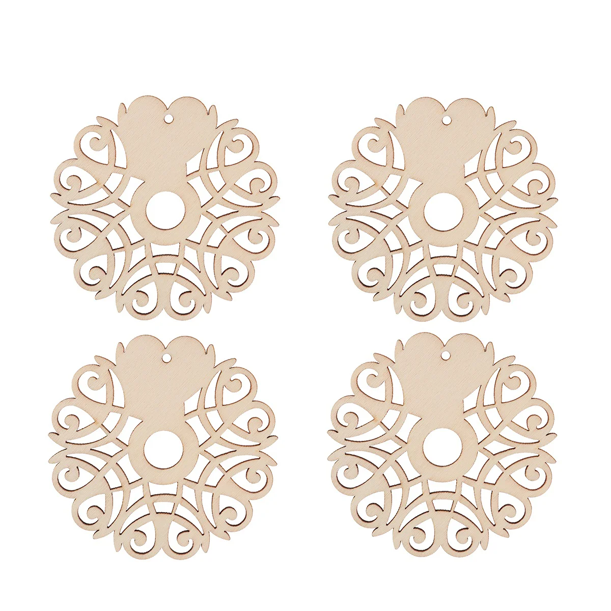 

10pcs Wooden Cutouts Creatvie Snowflake Crafts Wooden Cutouts for Christmas Party Birthday