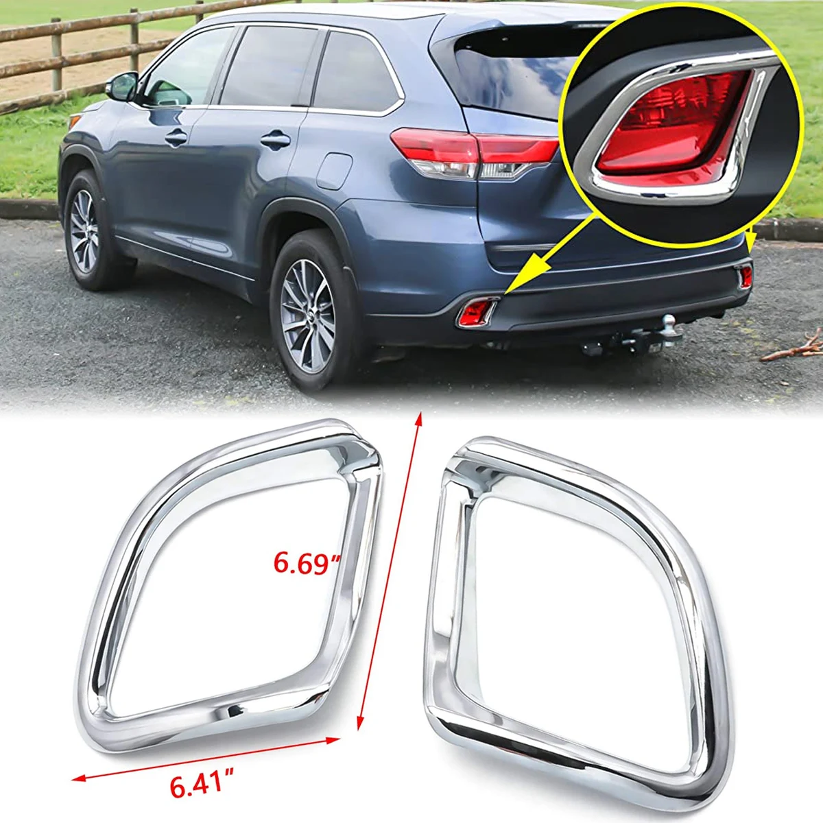 

2 шт., хромированный отражатель для заднего бампера Toyota Highlander 2014-2018