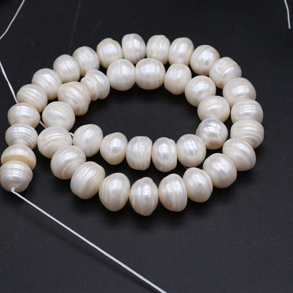 13-14mm Natural Freshwater Pearl Beads White Round Large Loose Perles For DIY Craft Bracelet Necklace Accessory Jewelry Making