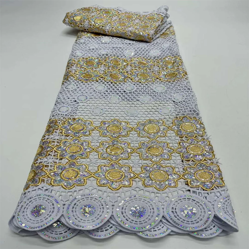 Новый стиль Африканский шнур гипюр кружевная ткань 2024 Высококачественная