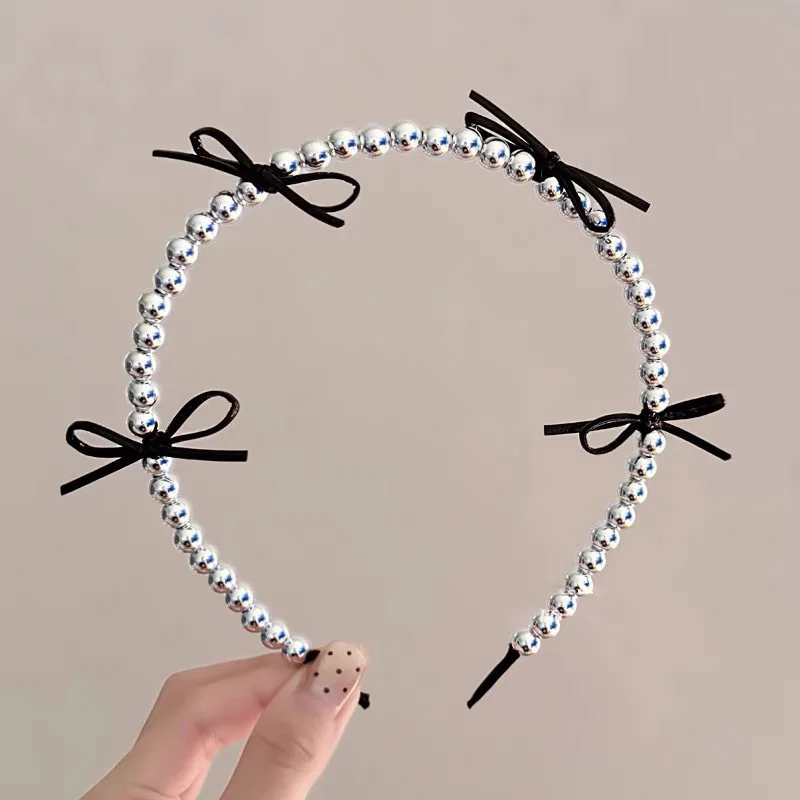 Милая повязка на голову с жемчужным бантом обруч для волос женщин и девочек
