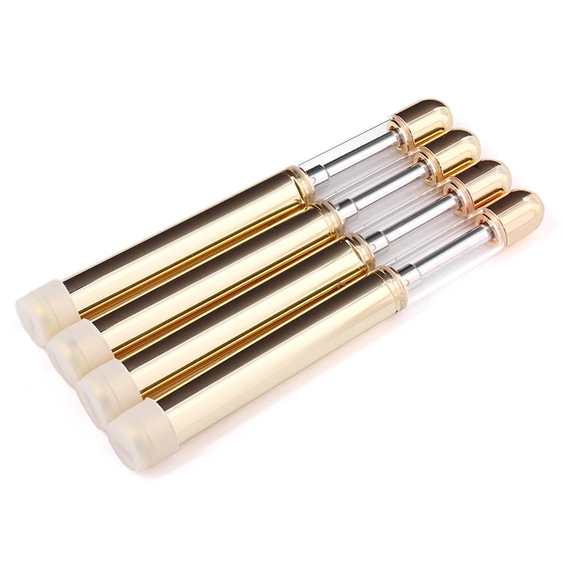 

10pcs Ceramic Vape Pen Kit USB Rechargeable 350mAh Battery 1ml Golden Round Drip Tip Vaporizer Vapor Cartridge Pod For Thick Oil