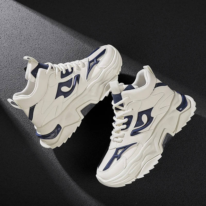 Мужские высокие модные кожаные кроссовки трендовая распродажа удобная мужская