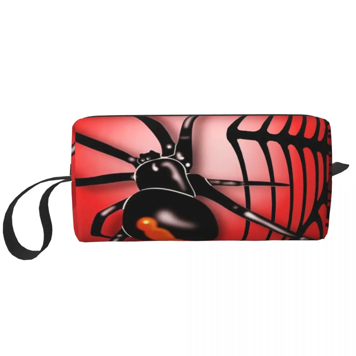 

Custom Red Back Spider Web Toiletry Bag for Women Cosmetic Makeup Organizer Lady Beauty Storage Dopp Kit Case