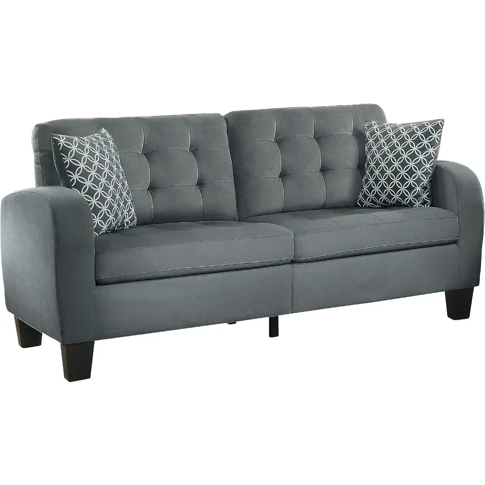 

Тканевый диван Homelegance sinпрозрачный, серого цвета, 72 дюйма