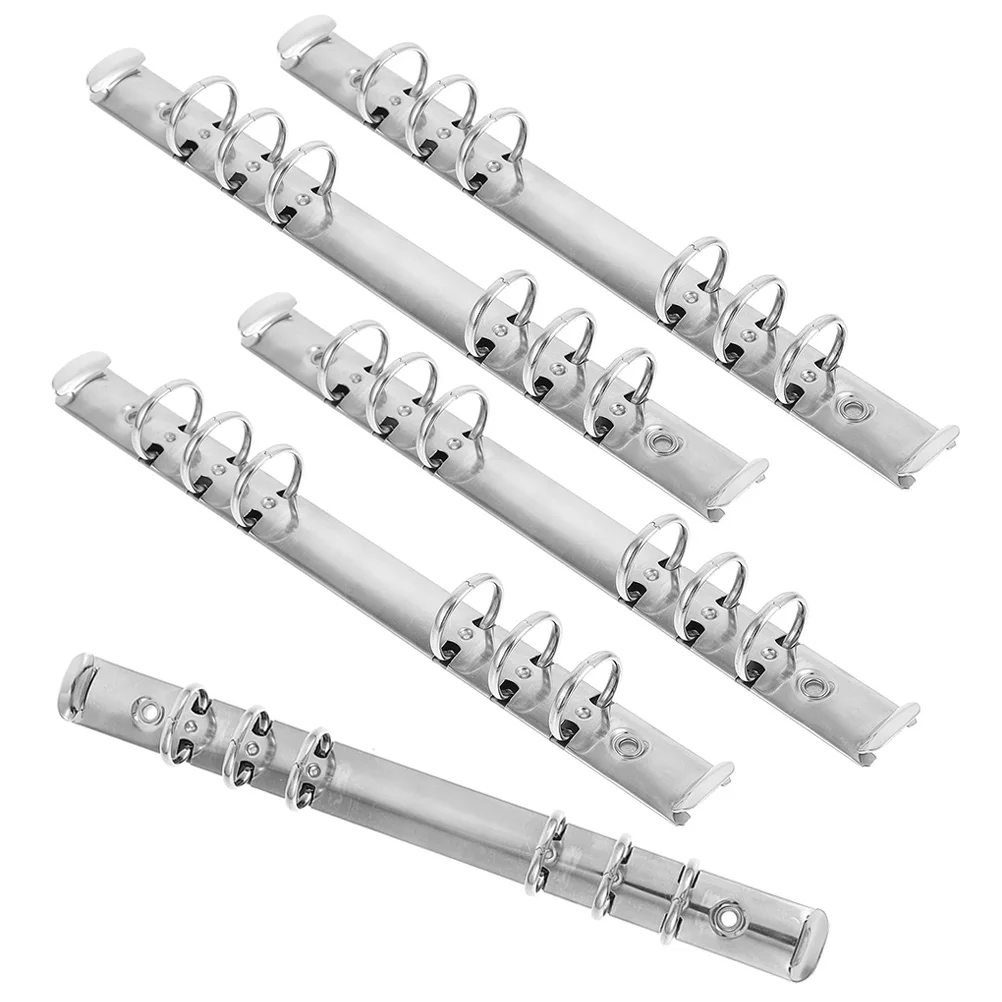 

5 Pcs Binder 6-ring Decorative Folders Loose-leaf Book Round Binders Clips Stainless Steel Rings Mechanisms Office Supplies