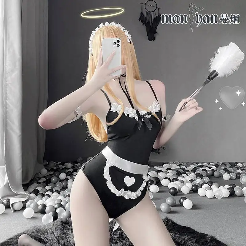 Соблазнительный комбинезон с японским якорем Униформа горничной ангела для