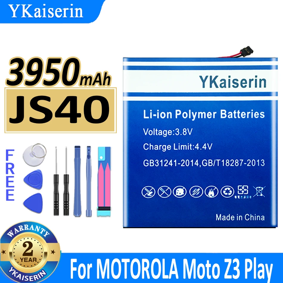 

YKaiserin Top Brand 100% New 3950mAh JS40 Battery for MOTOROLA Moto Z3 Play XT1929-1 XT1929-4 XT1929-5 XT1929-6 XT1929-8 Battery