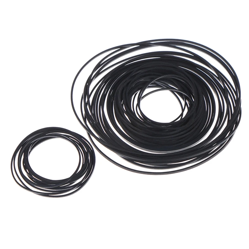 

573A Mixed 40-130mm/1mm 45-130mm Square Black Rubber Belt Walkman Tape Belt
