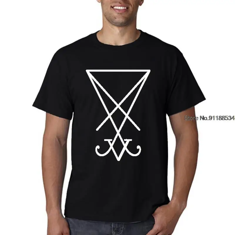 

White Sigil Of Lucifer Symbol T-Shirt Alternative Seal Of Satan Occult Clothing Anime Tshirt Pulp Fiction
