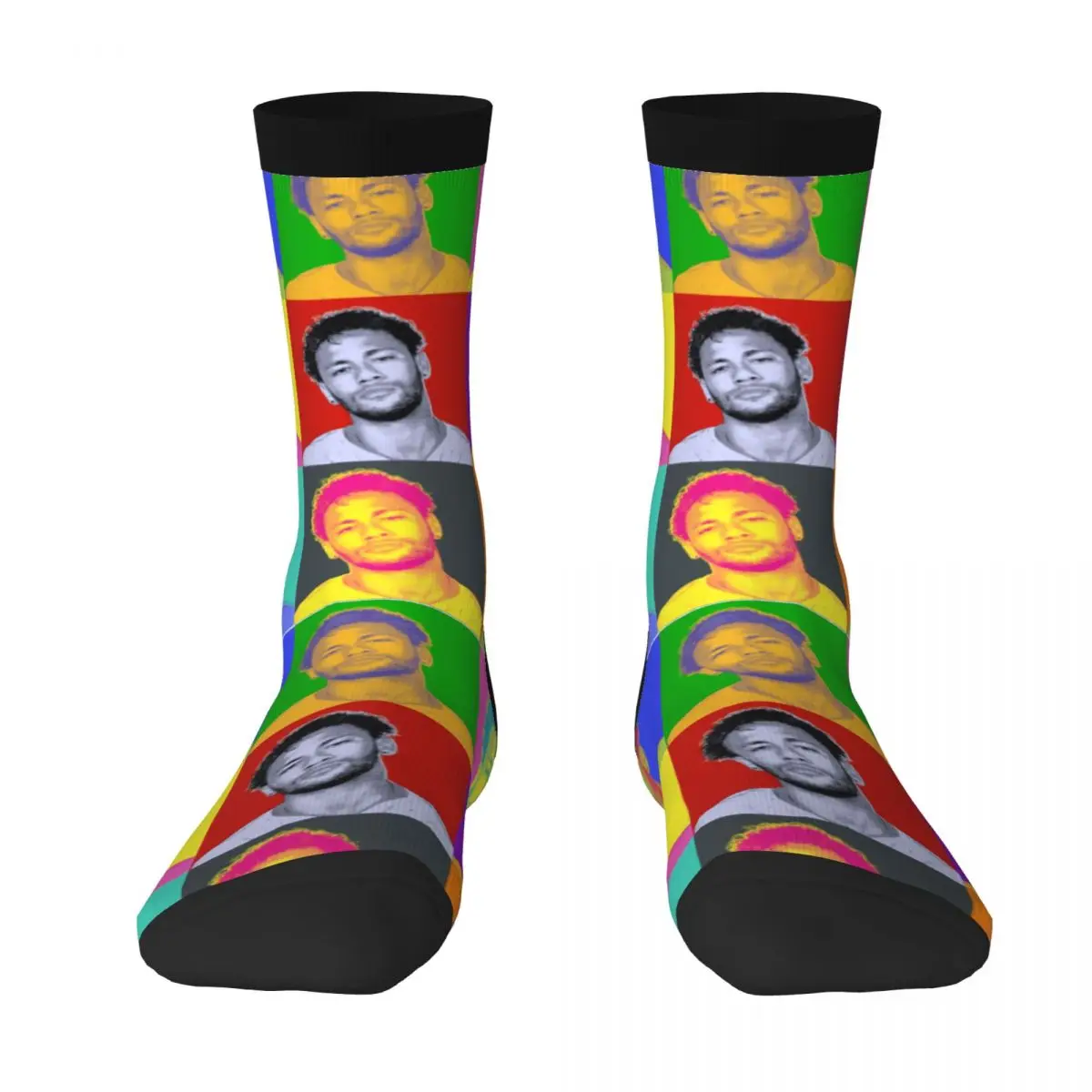 

Brazil Neymars And Da Silvas Warhol Color contrast socks Infantry pack Compression Socks Humor Graphic Unique Adult Socks