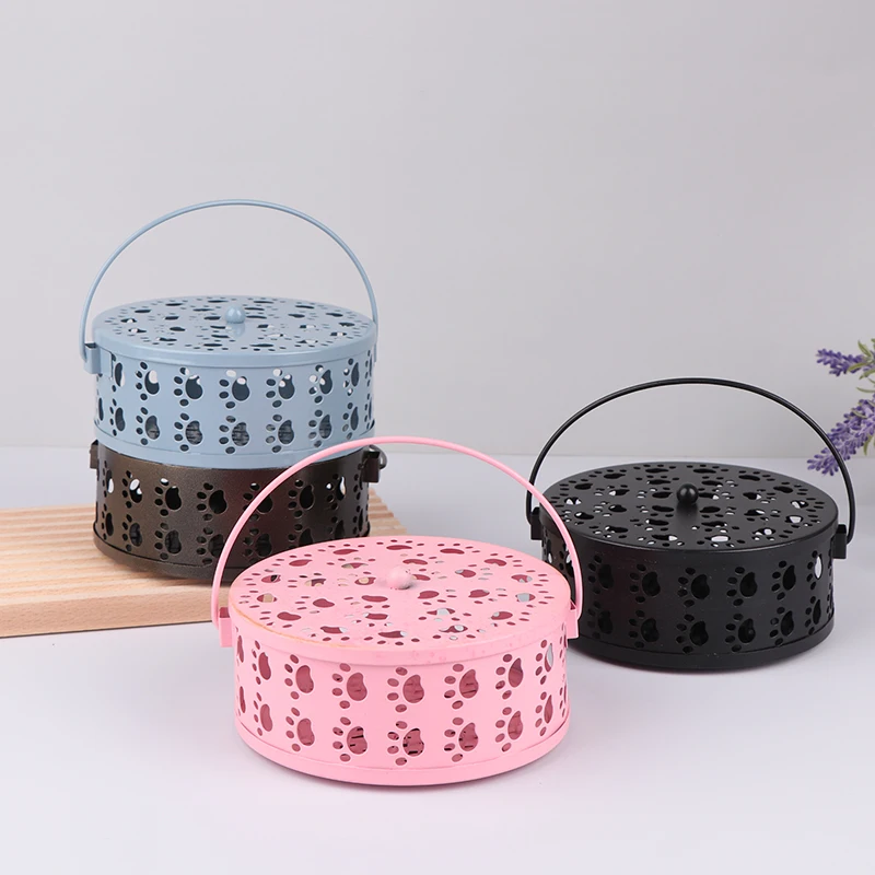 Портативный поддон для противомоскитной спирали с крышкой и ручкой домашний