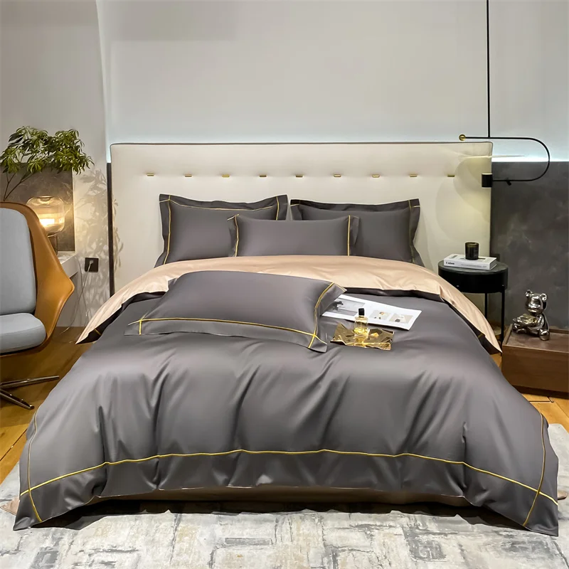 Новый роскошный 600TC вышивка из египетского хлопка Постельные принадлежности