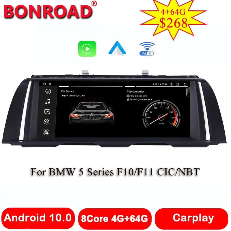 Автомобильный проигрыватель Bonroad Android 10 сенсорный экран для BMW 5 Series F10/F11 520i 525i 528i