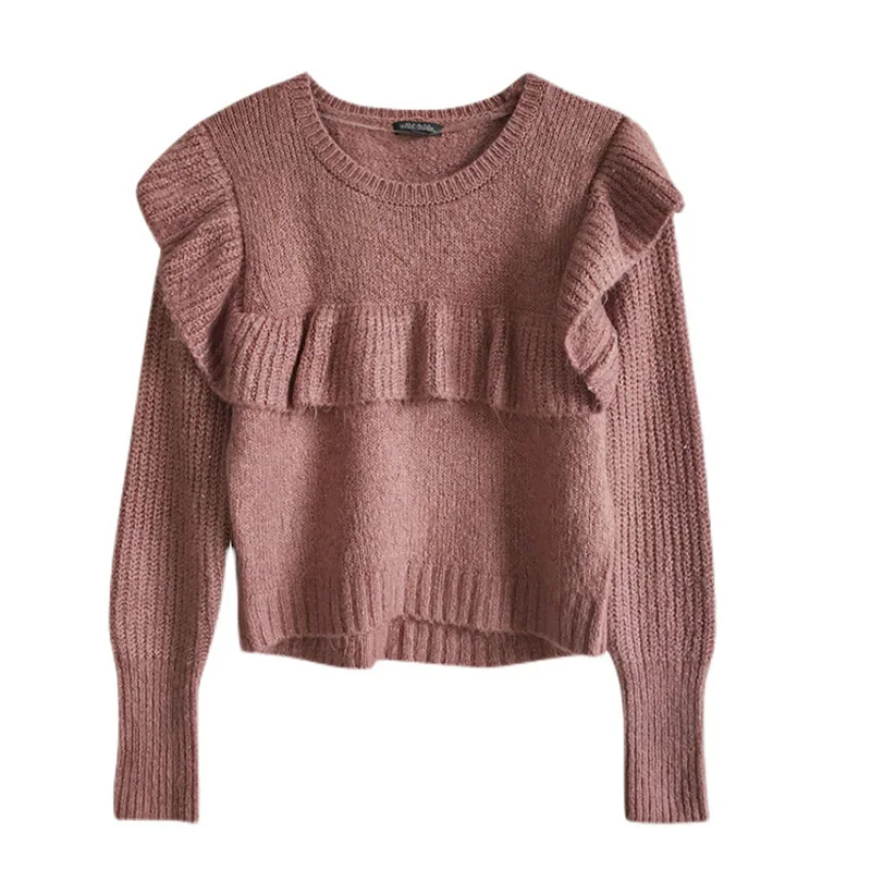 

Женский трикотажный свитер с длинным рукавом, однотонный теплый базовый свитер в литературном стиле, Осень-зима 2022